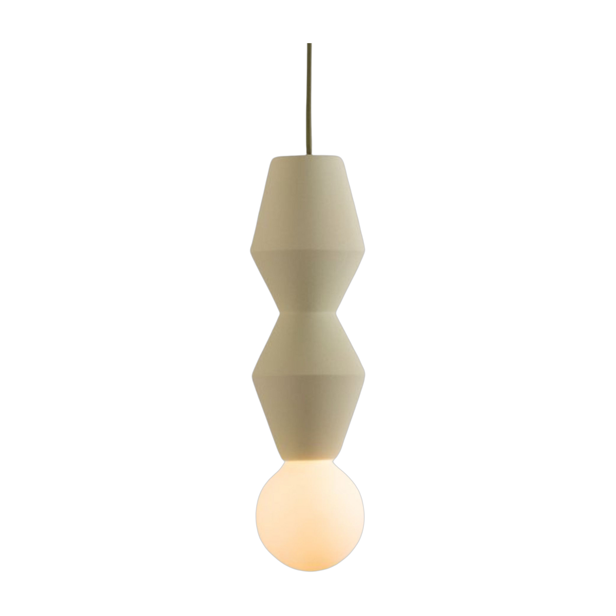 Stucco no2 - Lampada a sospensione in ceramica Pistacchio 10, 5x26, 5 cm Schneid Studio