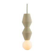 Pistachio ceramic pendant lamp 10. 5x26. 5cm Stucco no2 - Schneid Studio