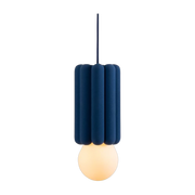 Ceramic pendant light lapis blue 10. 5x10. 5cm Stucco no3 - Schneid Studio