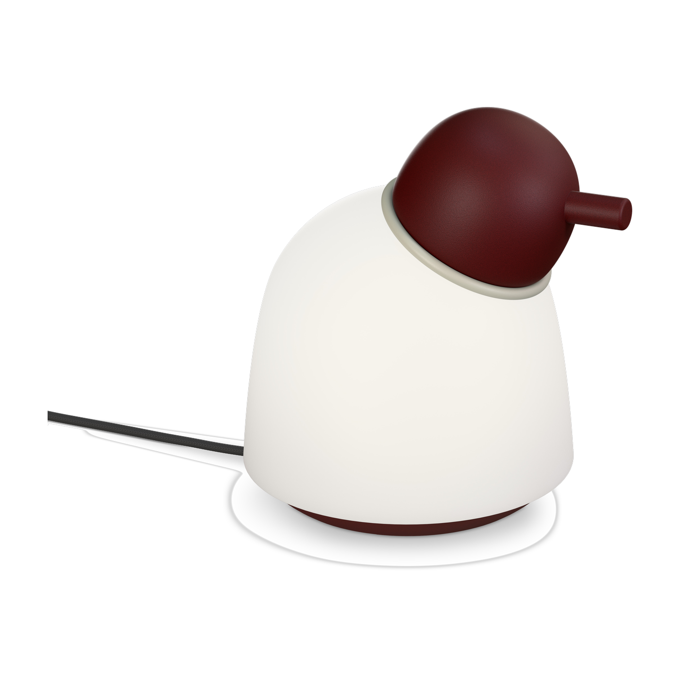 Bird Lampada da tavolo in vetro opale e metallo rosso scuro e sabbia 21, 5cm - Belid