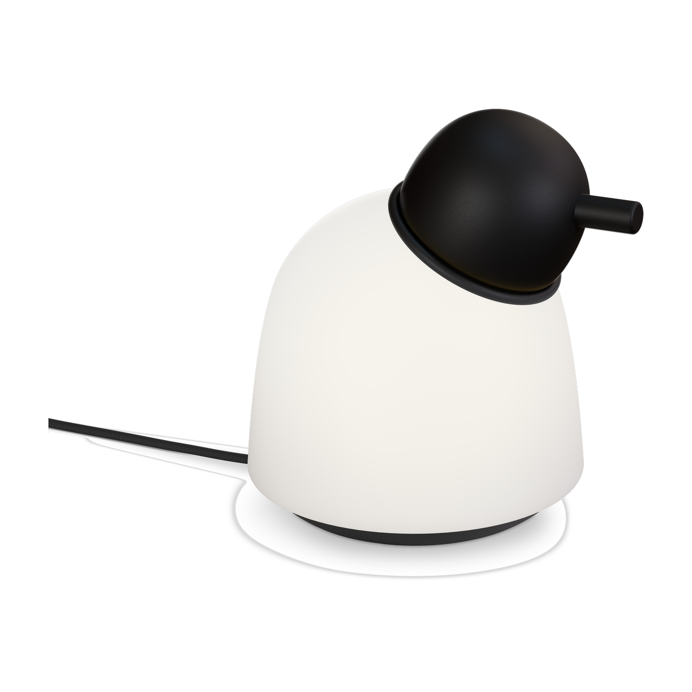Lampe de table en verre opale et métal noir 21,5cm Bird - Belid
