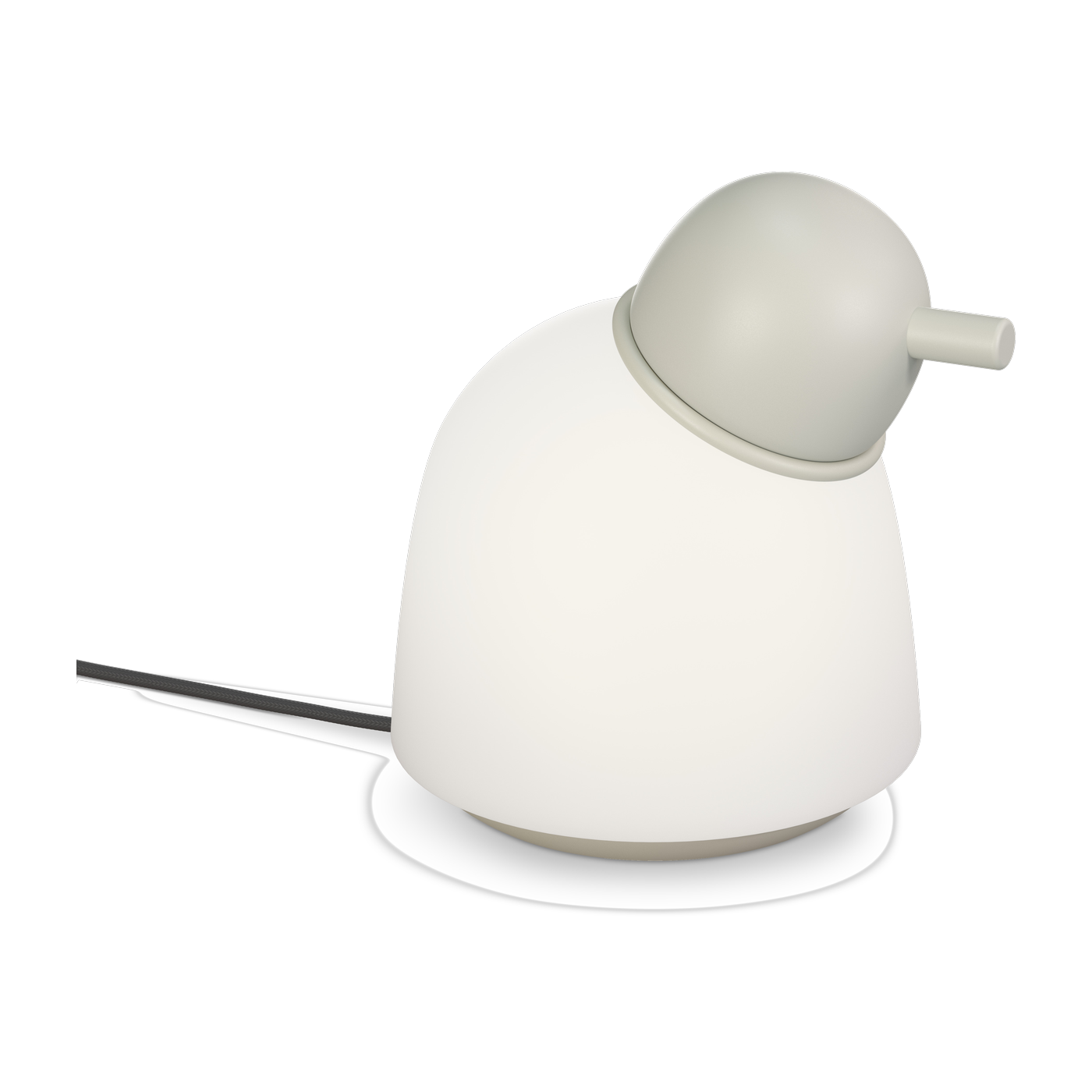 Bird Lampada da tavolo in vetro opalino e metallo sabbia 21, 5 cm. Belid