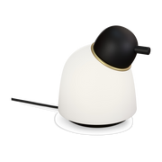 Table lamp in opal glass and black metal and brass 21. 5cm Bird - Belid