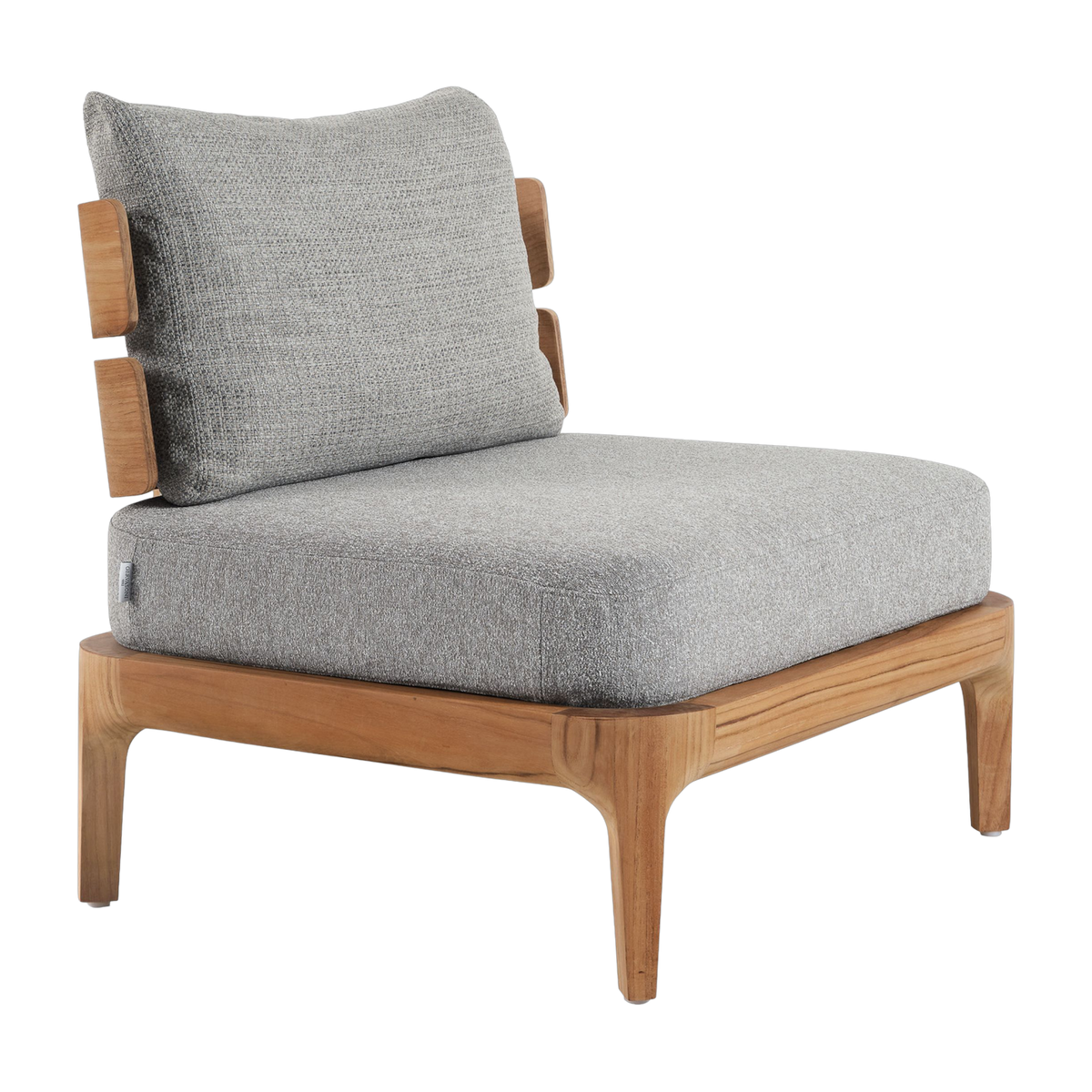 Outdoor armchair in teak and berlin grey cushion 01 Mediterraneo 01 - Gervasoni