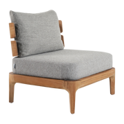 Mediterraneo Poltrona da esterno in teak e cuscino grigio berlino 01 01 - Gervasoni