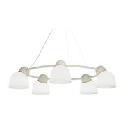 Kronleuchter 5 Lampenschirme Opalglas, Sand und Messing 95, 3cm Bird - -. Belid