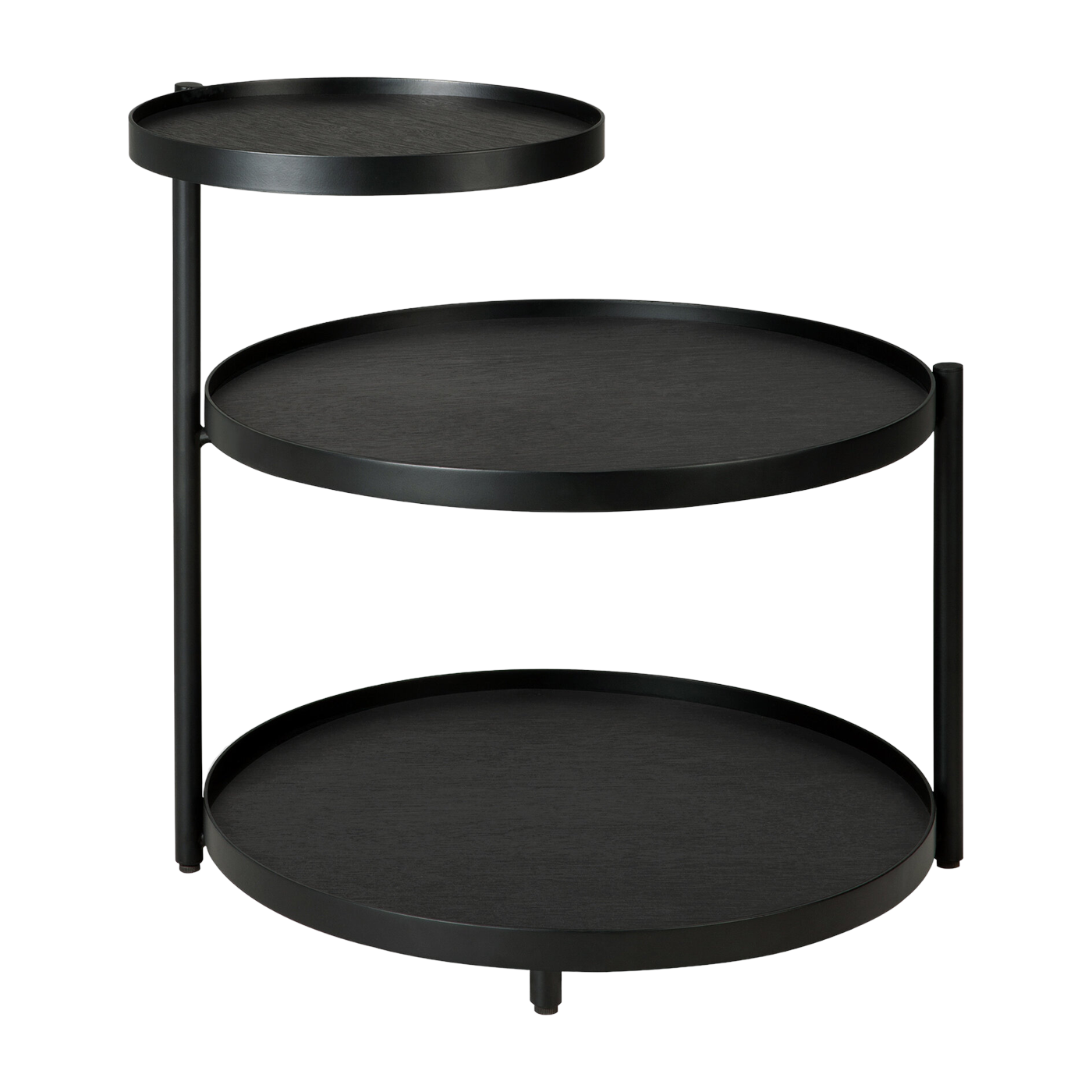 Mesa auxiliar modular de madera teñida y estructura de metal negro 54cm Swivel - Ethnicraft Accessories