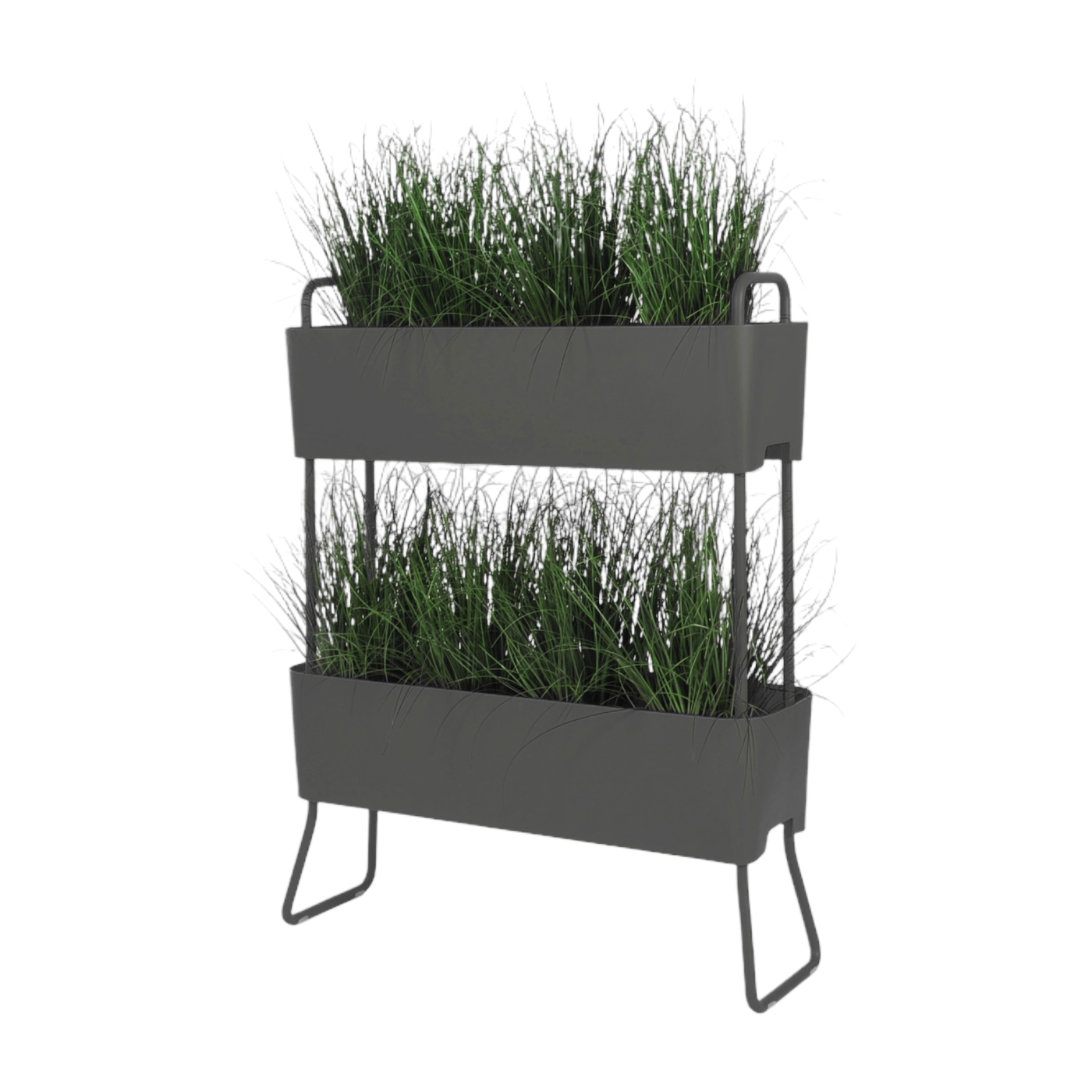 Jardinière en aluminium charbon 100x120x29cm Greens Duo - Maiori