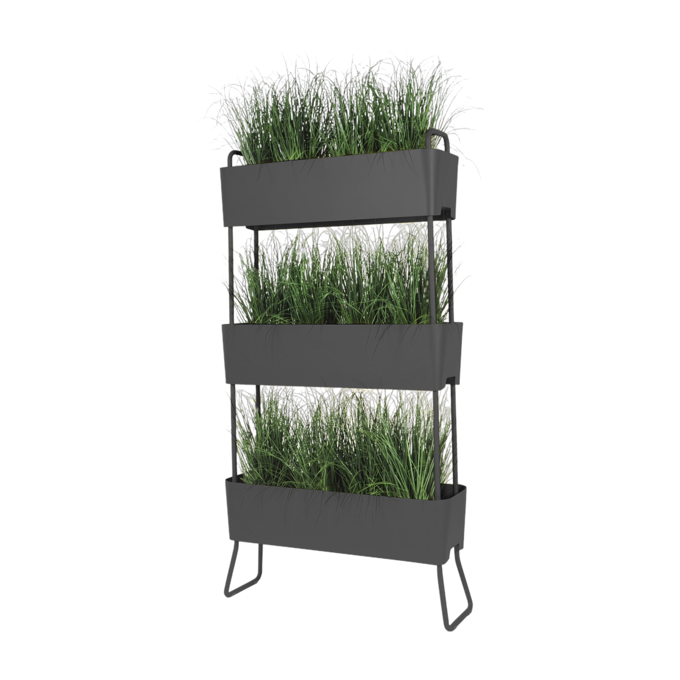 Jardinière en aluminium charbon 100x208x29cm Greens Trio - Maiori