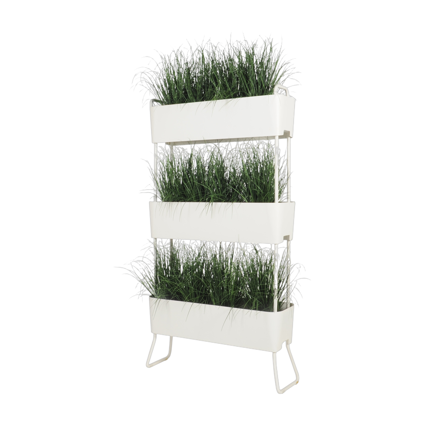 Jardinière en aluminium blanc 100x208x29cm Greens Trio - Maiori