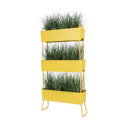 Mustard aluminum planter 100x208x29cm Greens Trio - Maiori