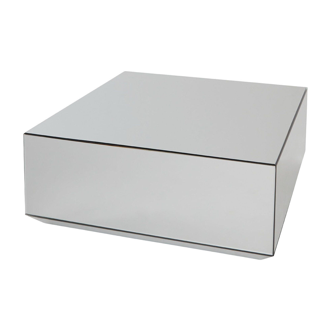 Speculum mesa de centro cuadrada de cristal negro espejado 80x80cm - AYTM