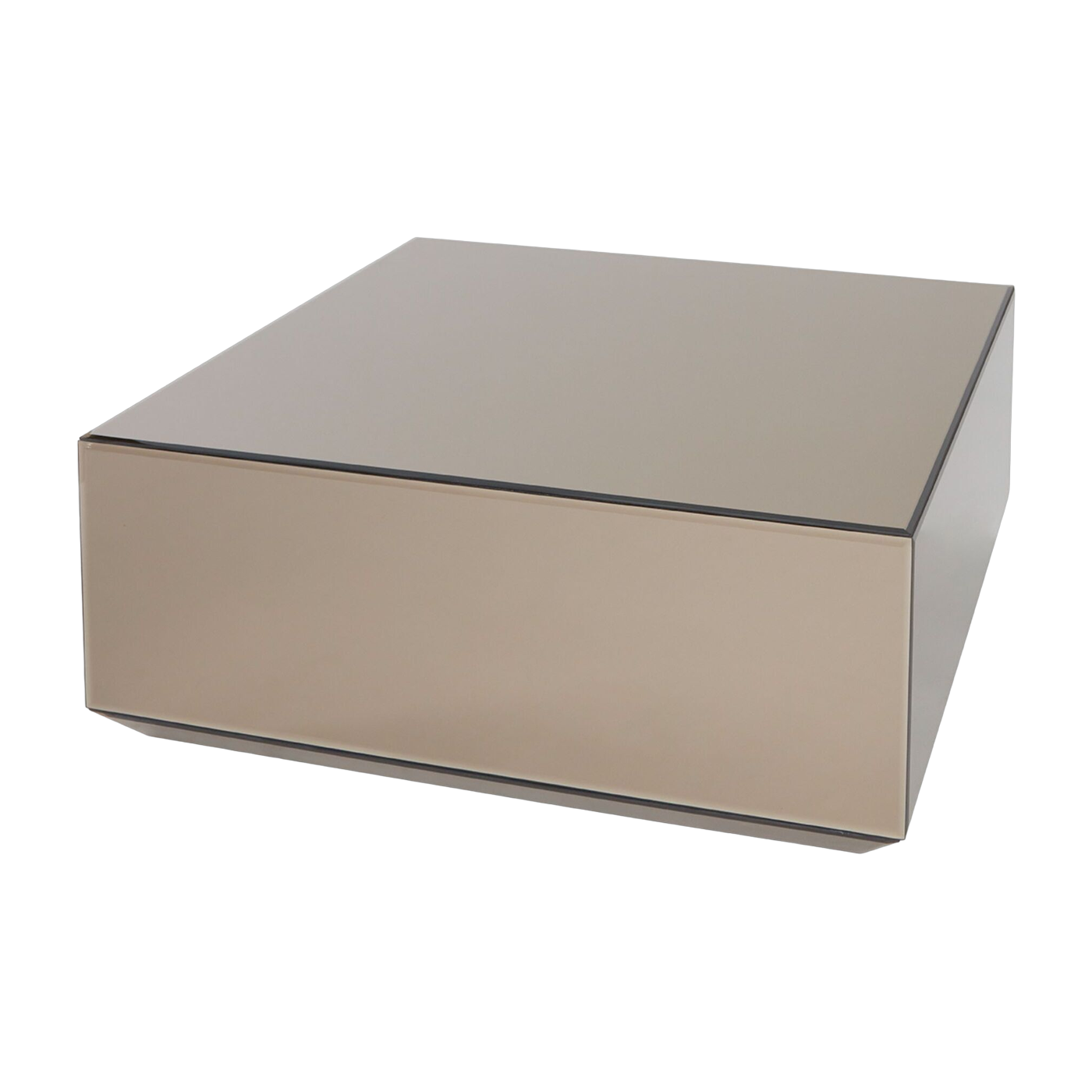 Speculum mesa de centro cuadrada en vidrio espejado marrón 80x80cm - AYTM
