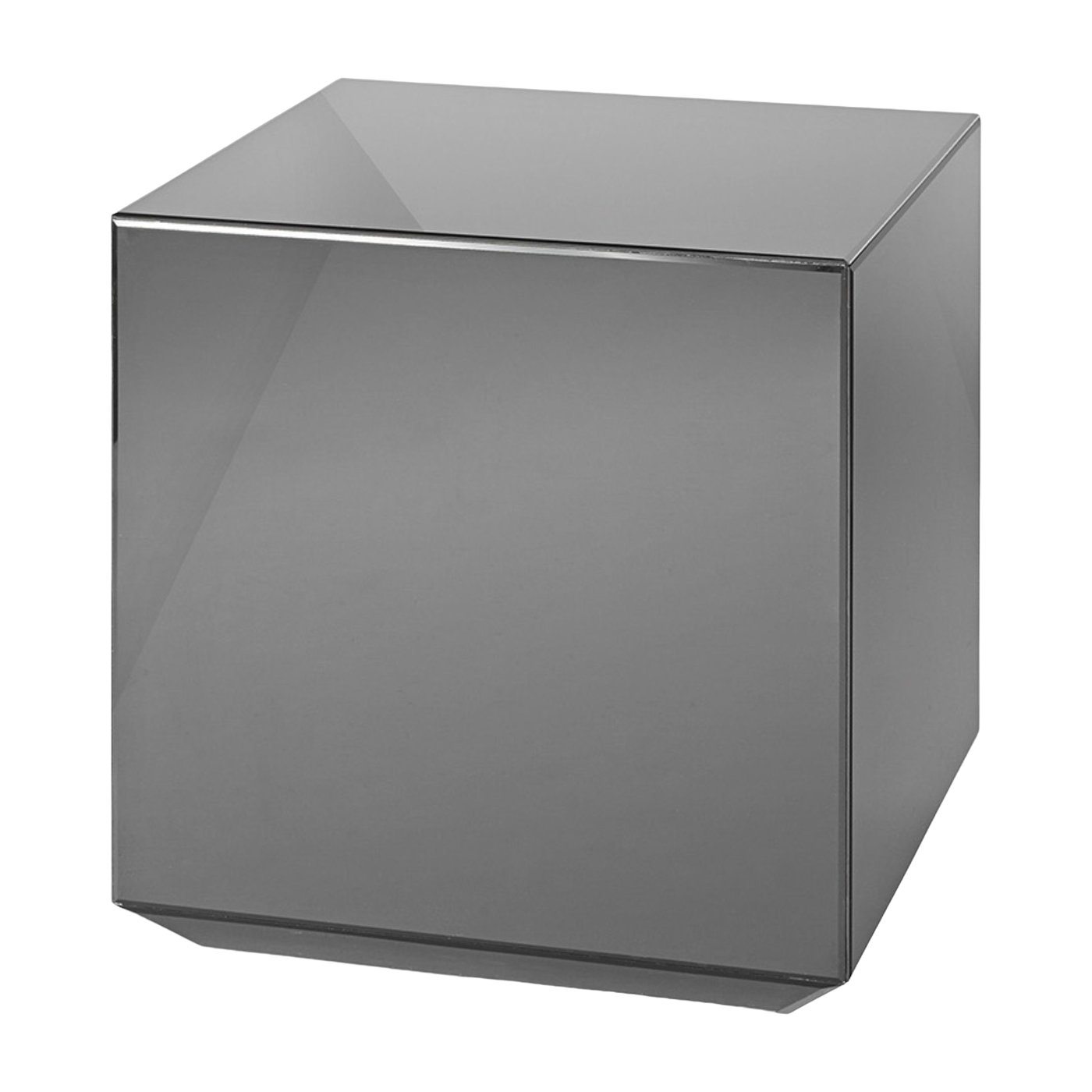 Speculum mesa auxiliar cuadrada de cristal negro espejado 46x46cm - AYTM