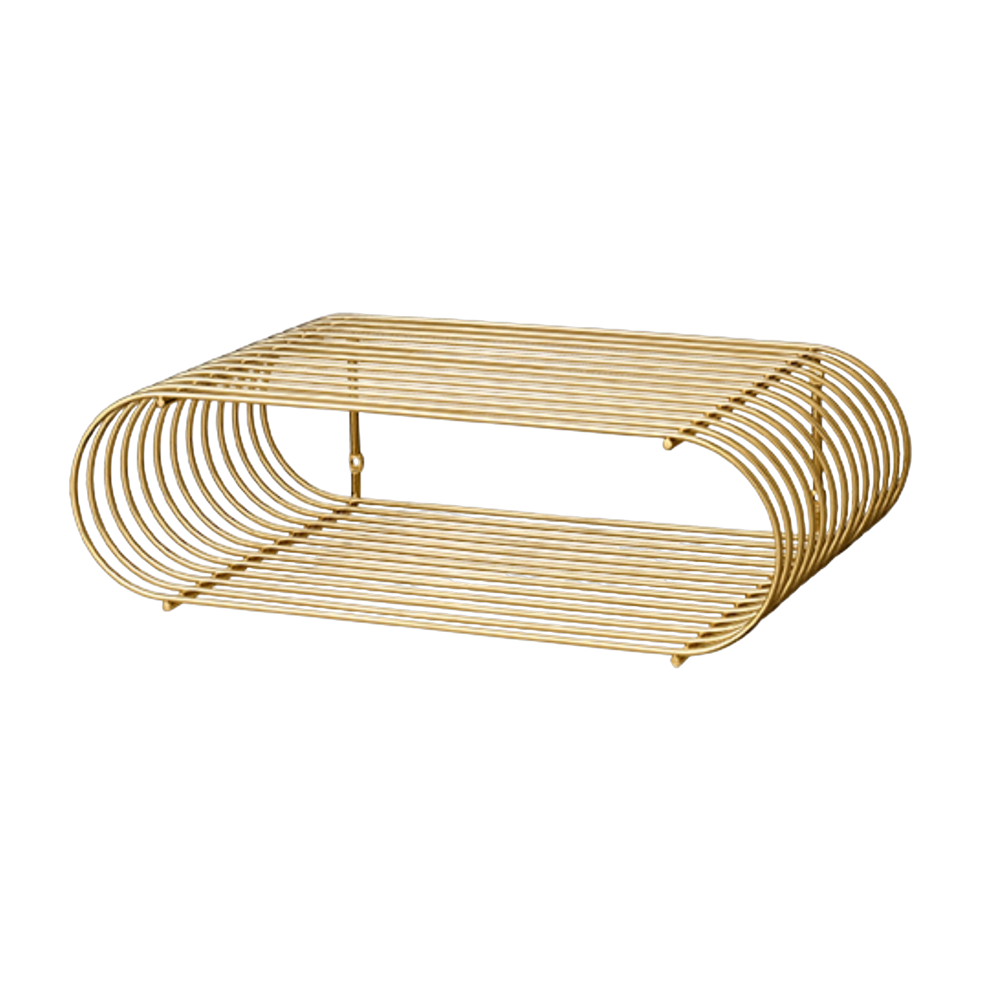 Curva Estante de pared ovalado de acero dorado 40, 4 cm - AYTM