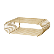 Oval wall shelf in gilded steel 40. 4cm Curva - AYTM
