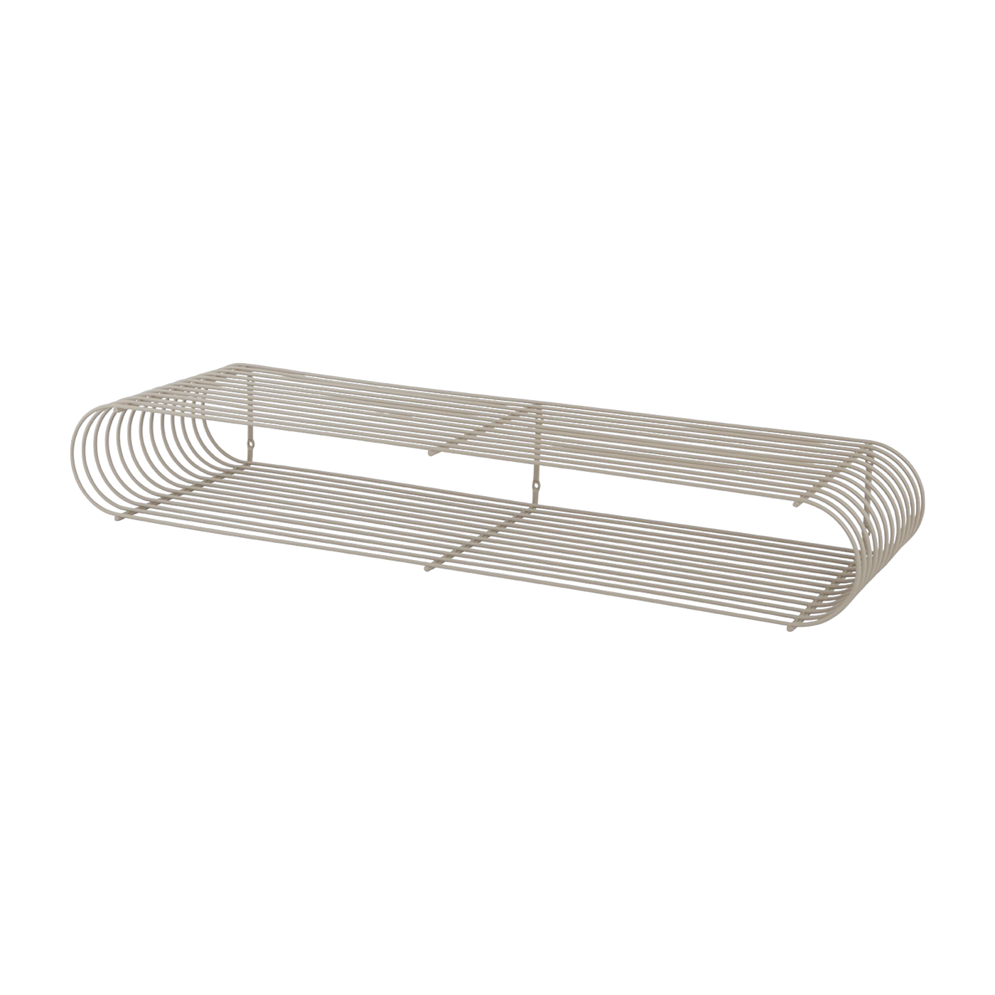 Ovales Wandregal aus taupefarbenem Stahl 80, 4cm Curva -. AYTM