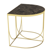 Side table in gilded steel and brown marbre Sino - AYTM