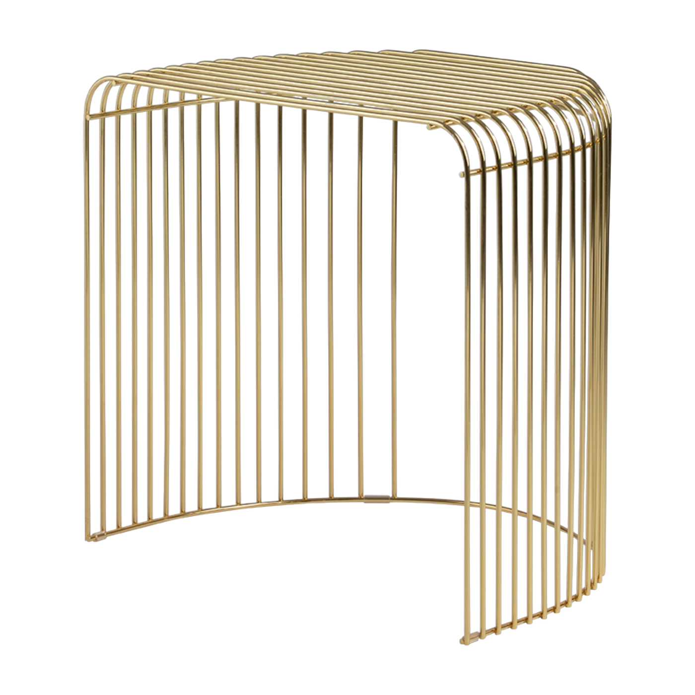 Beistelltisch aus vergoldetem Stahl 34x48cm Curva -. AYTM