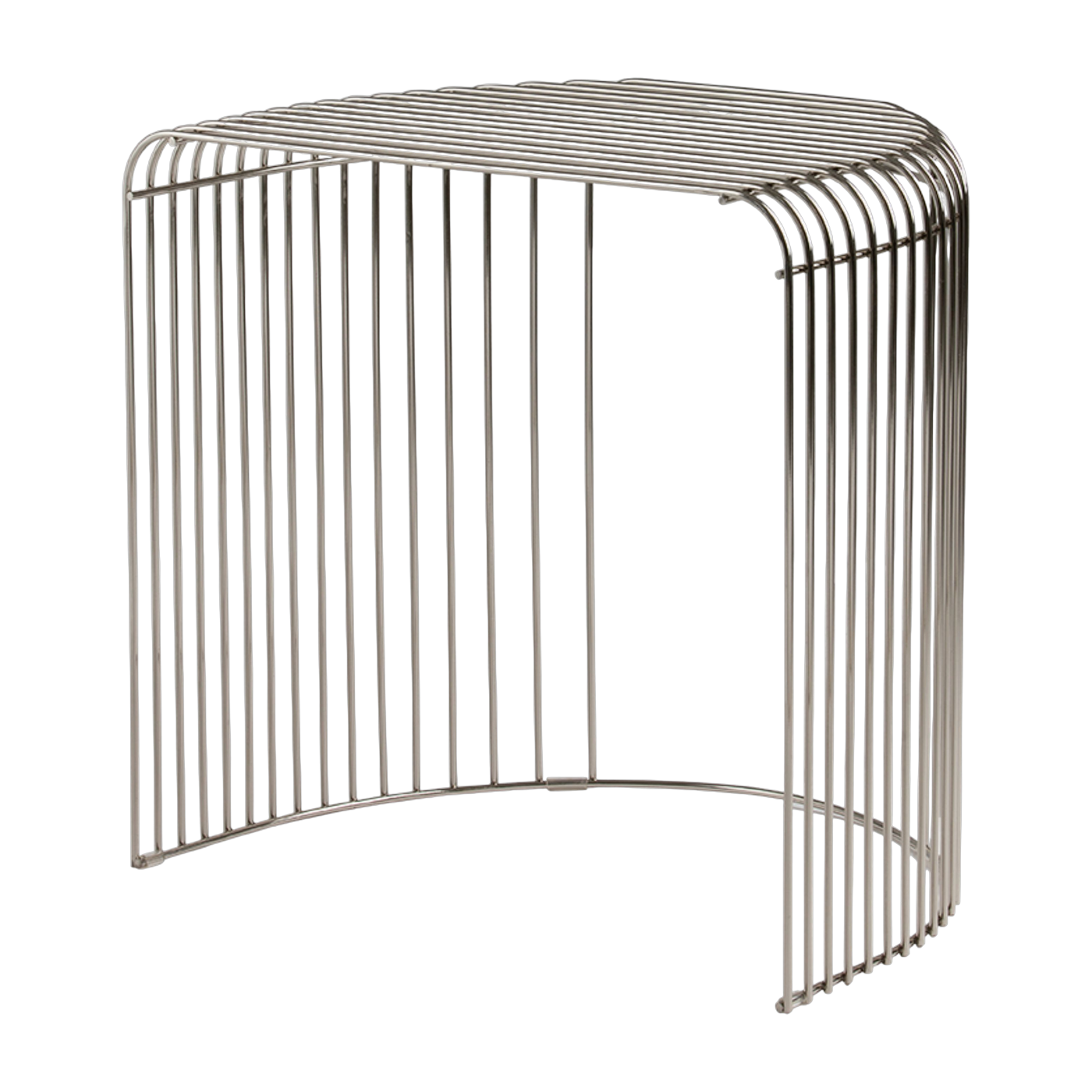 Chrome-plated steel side table 34x48cm Curva - AYTM