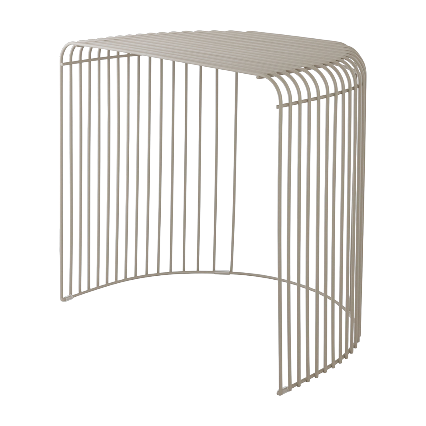 Taupe steel side table 34x48cm Curva - AYTM