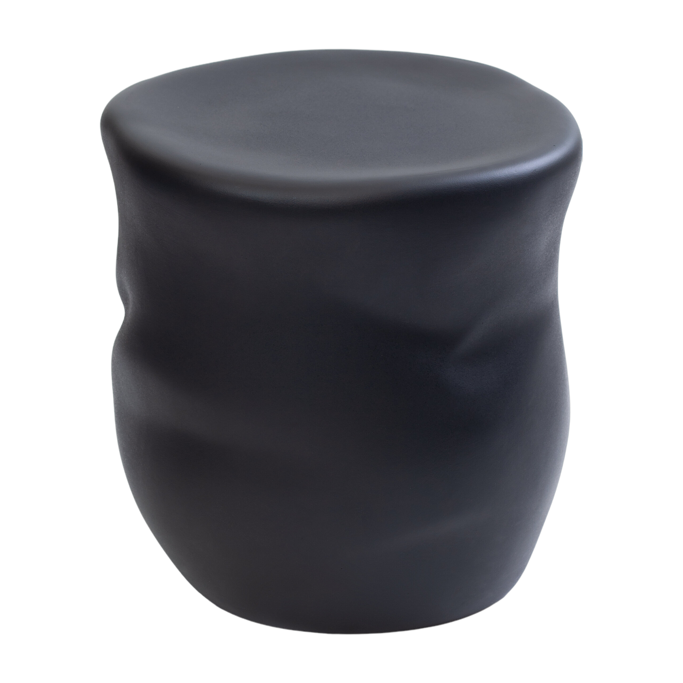 Black ceramic organic stool 33cm Canova - Moustache