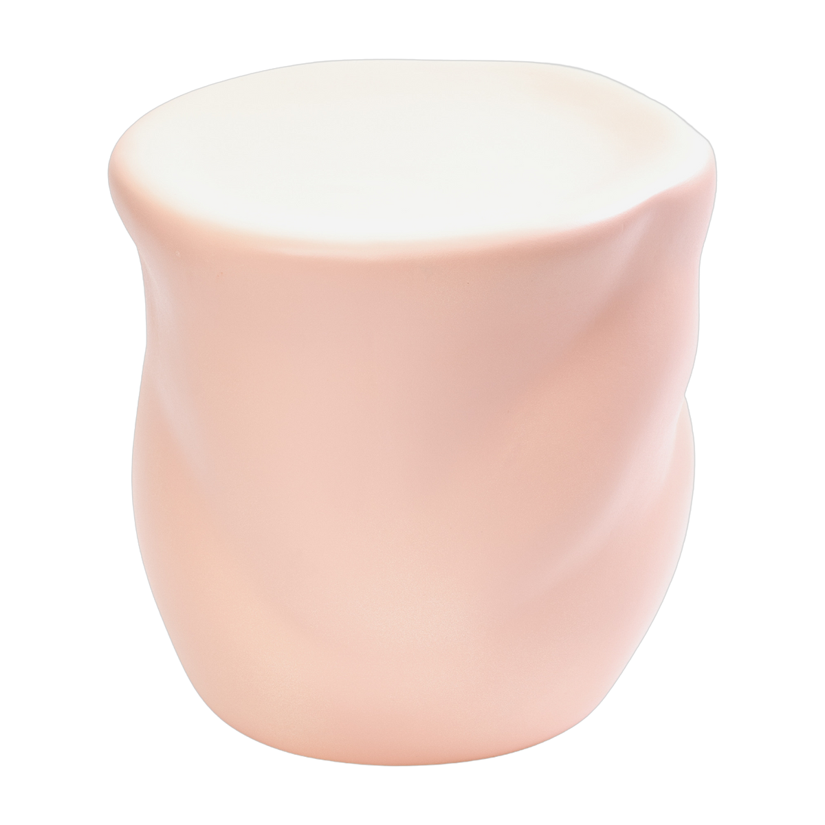 Organic stool in pink ceramic 33cm Canova - Moustache