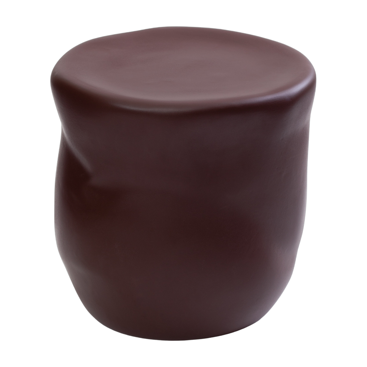 Chocolate ceramic organic stool 33cm Canova - Moustache