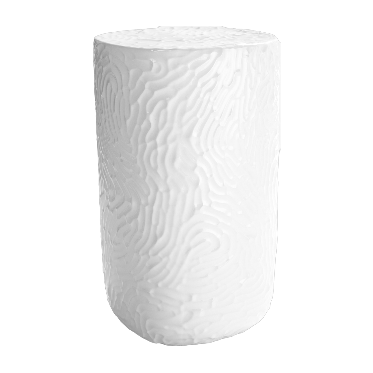 Table basse en céramique blanc brillant 42cm Touch 1 - Moustache