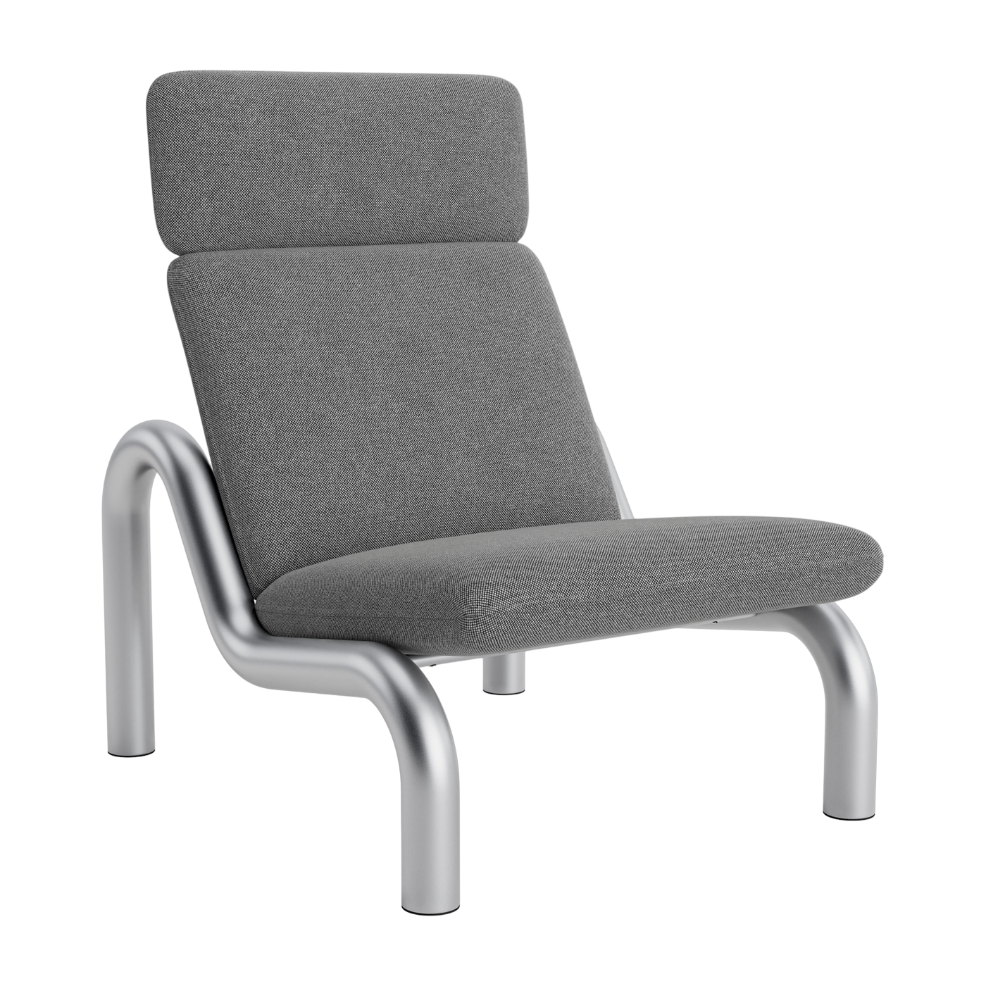 Tube Poltrona in tessuto hallingdal 126 grigio e gambe in acciaio - Normann copenhagen