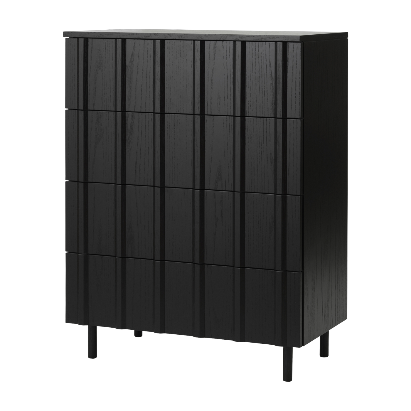 Rib Cómoda de 4 cajones en roble negro - Normann Copenhagen