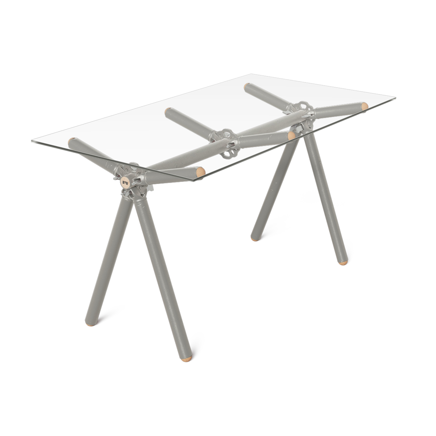 Table à manger en verre et structure en échafaudage galaxie 140cm Clavex - Maximum