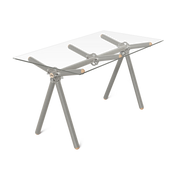 Galaxie glass dining table and scaffolding 140cm Clavex - Maximum