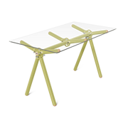 Table à manger en verre et structure en échafaudage anis 140cm Clavex - Maximum