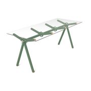 Mesa de comedor de cristal con andamios caqui 200cm Clavex - Maximum
