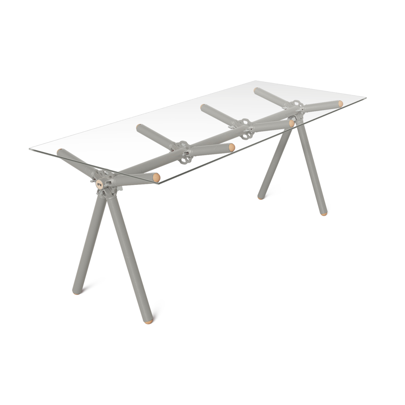 Table à manger en verre et structure en échafaudage galaxie 200cm Clavex - Maximum