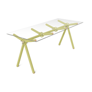 Table à manger en verre et structure en échafaudage anis 200cm Clavex - Maximum