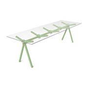 Glass dining table with green scaffolding 250cm Clavex - Maximum