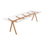 Mesa de comedor de cristal con andamios óxido 250cm Clavex - Maximum
