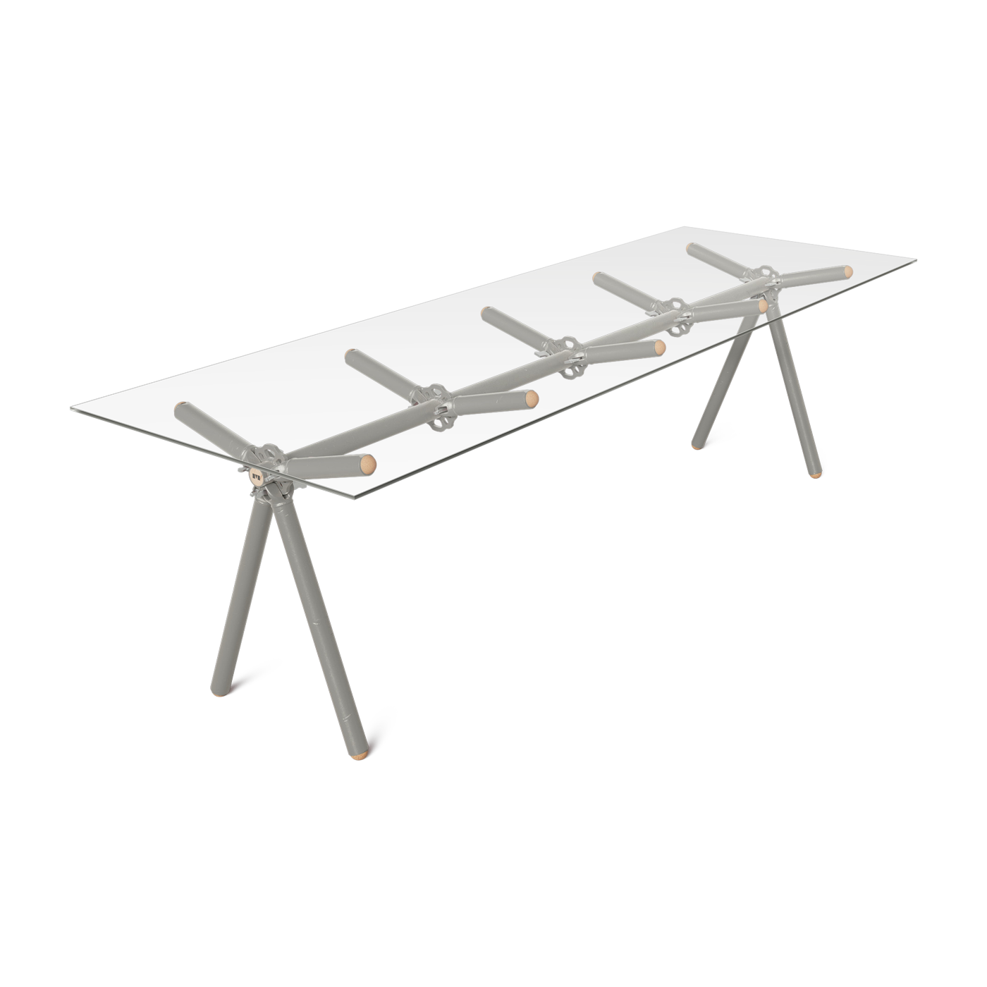 Table à manger en verre et structure en échafaudage galaxie 250cm Clavex - Maximum