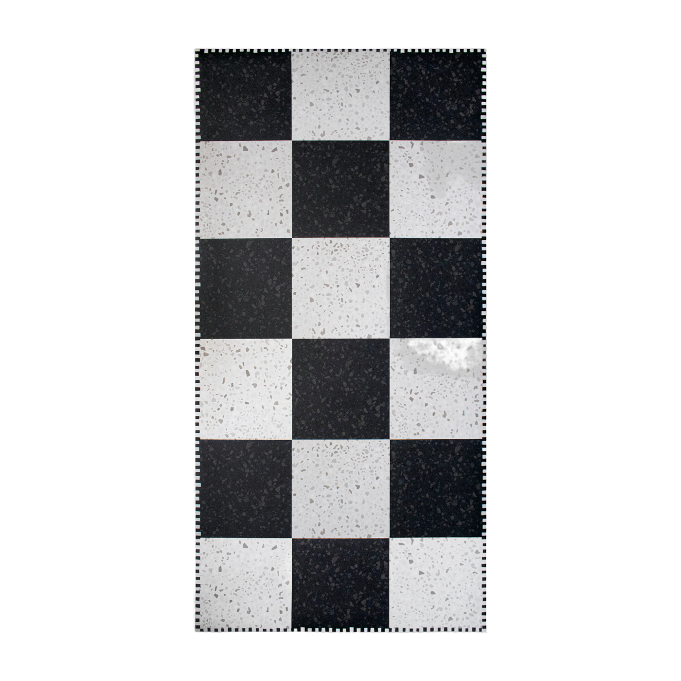 vinyle Alfombra blanca y negra 140x70cm Damier - Edito