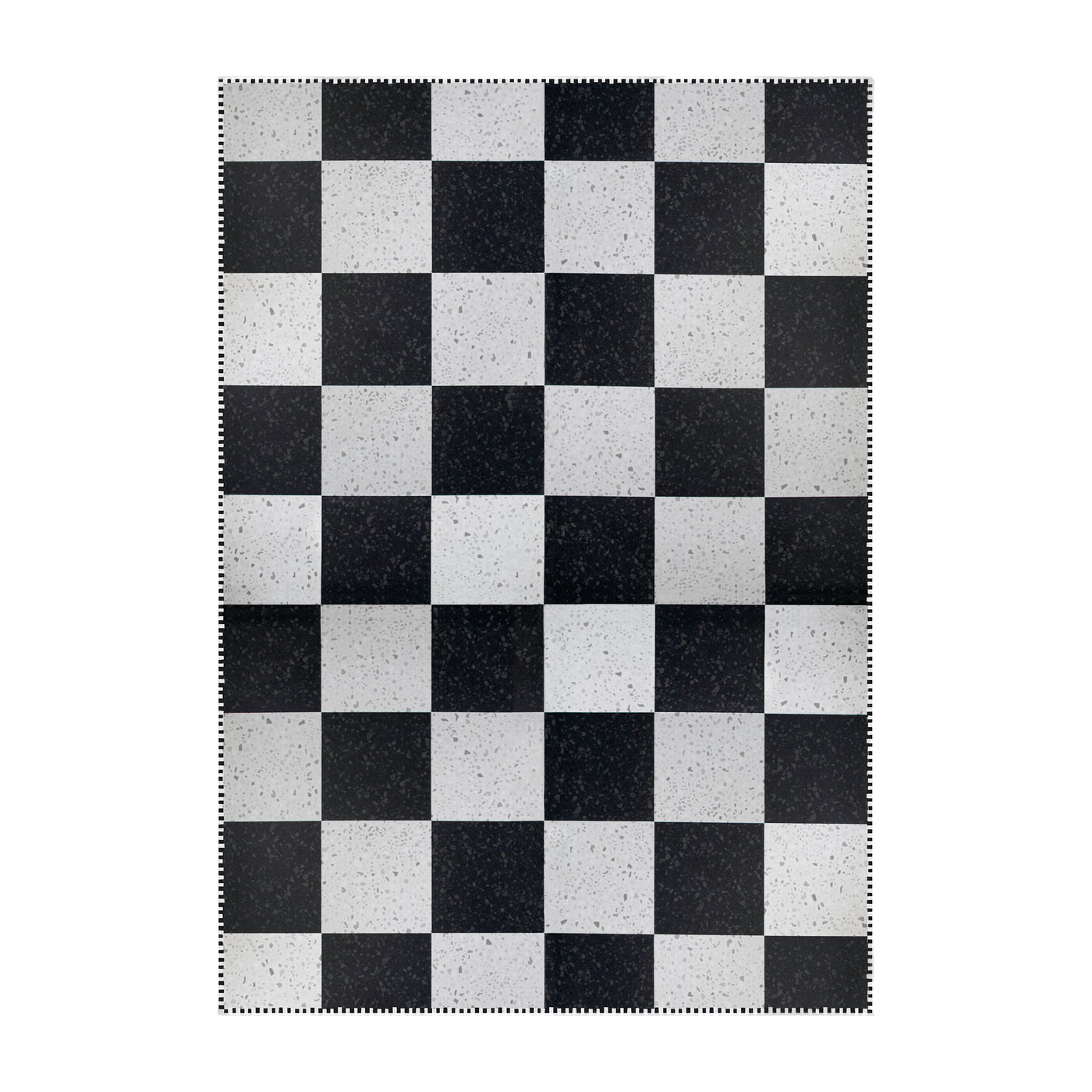 vinyle Alfombra blanca y negra 200x140cm Damier - Edito