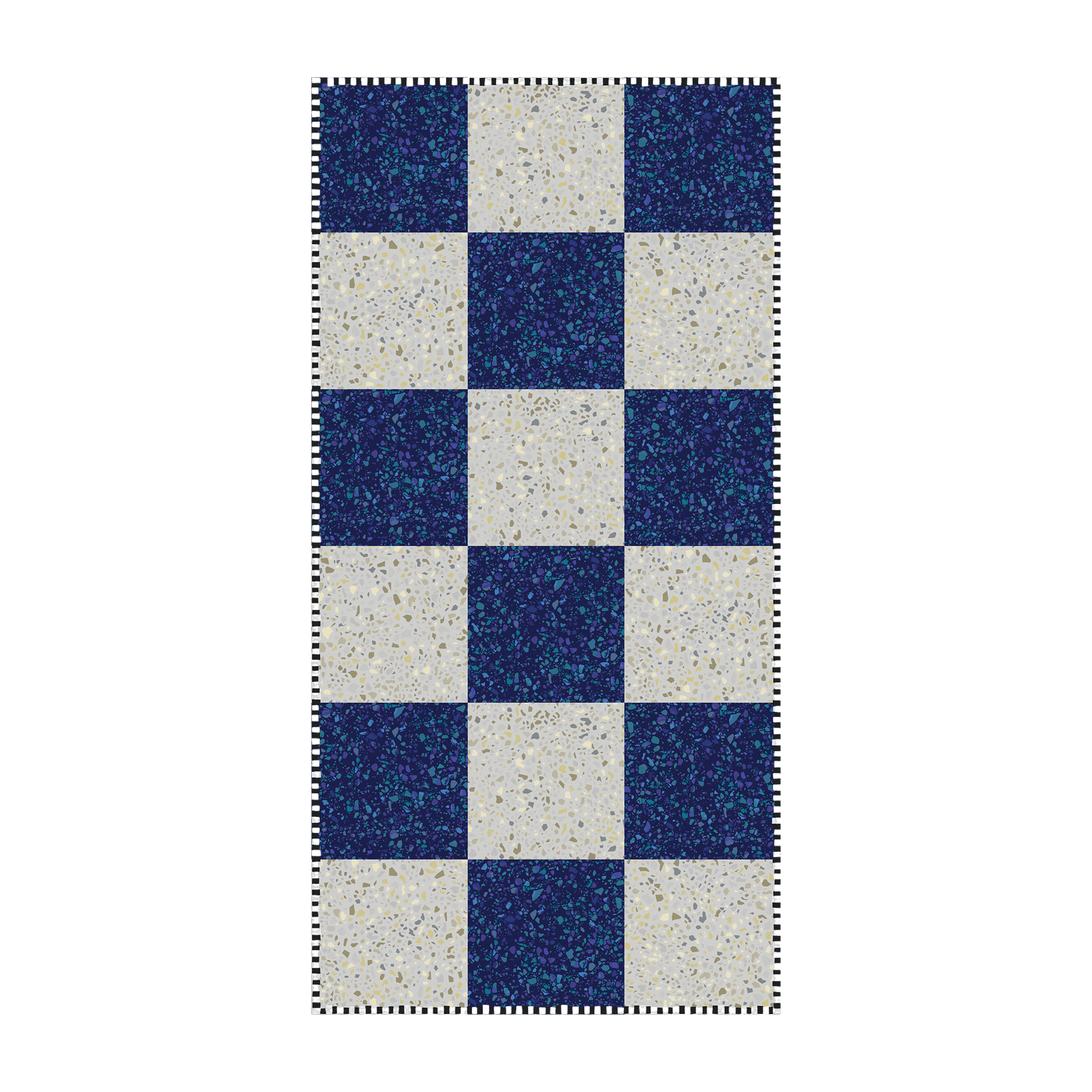 vinyle Alfombra en azul marino 140x70cm Damier - Edito