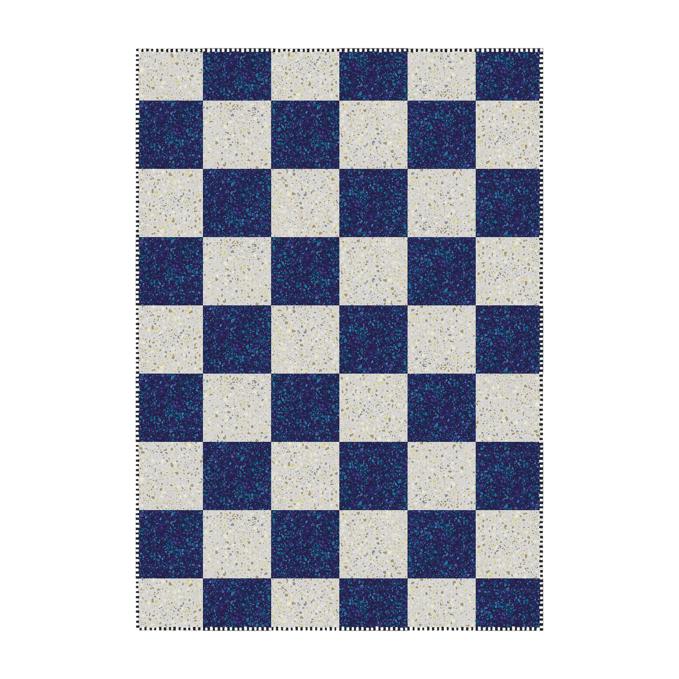vinyle Alfombra en azul marino 200x140cm Damier - Edito