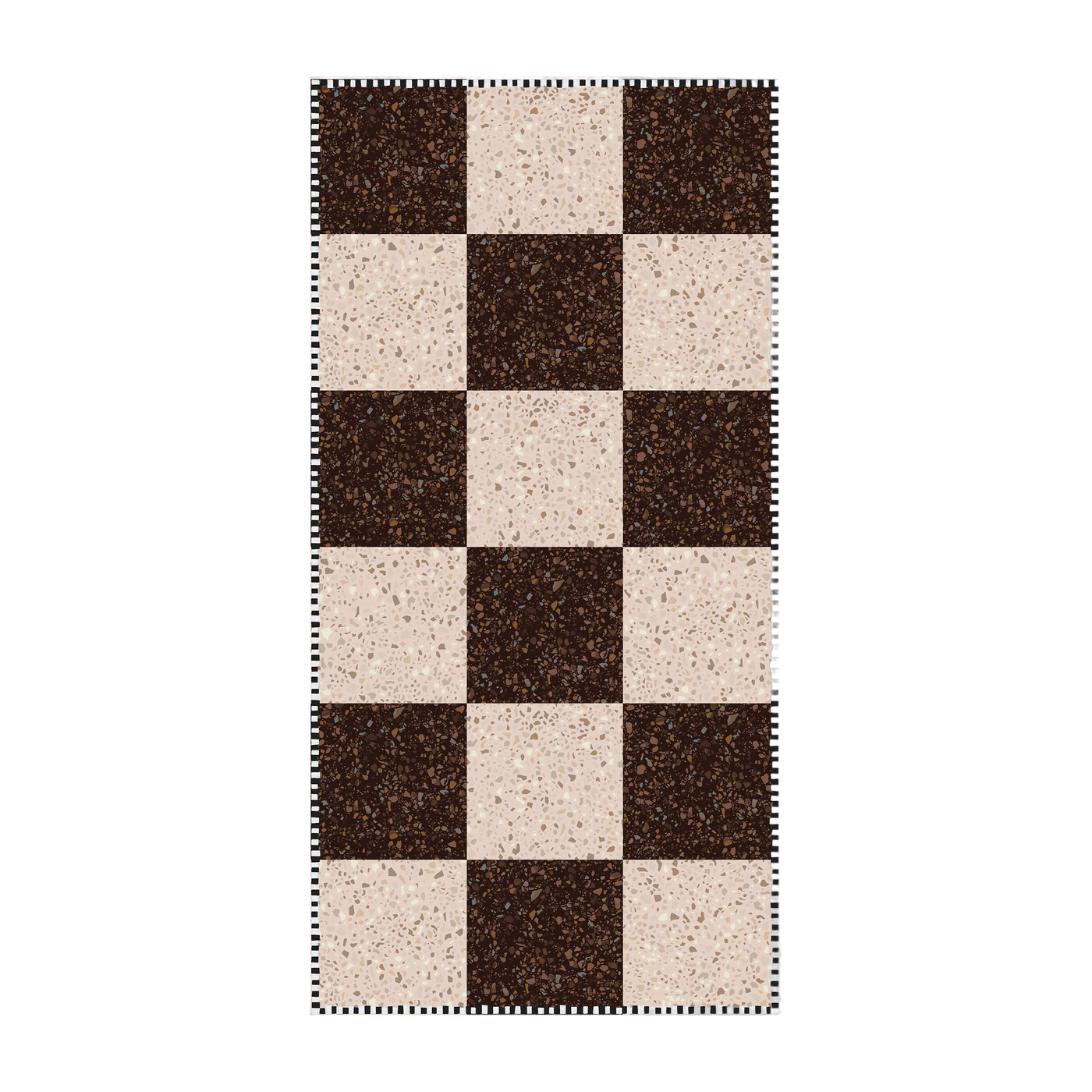 vinyle Alfombra beige y marrón 140x70cm Damier - Edito