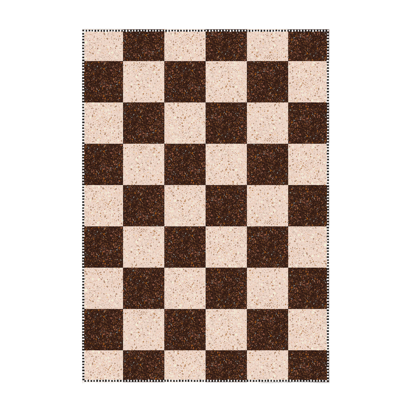 vinyle Alfombra beige y marrón 200x140cm Damier - Edito