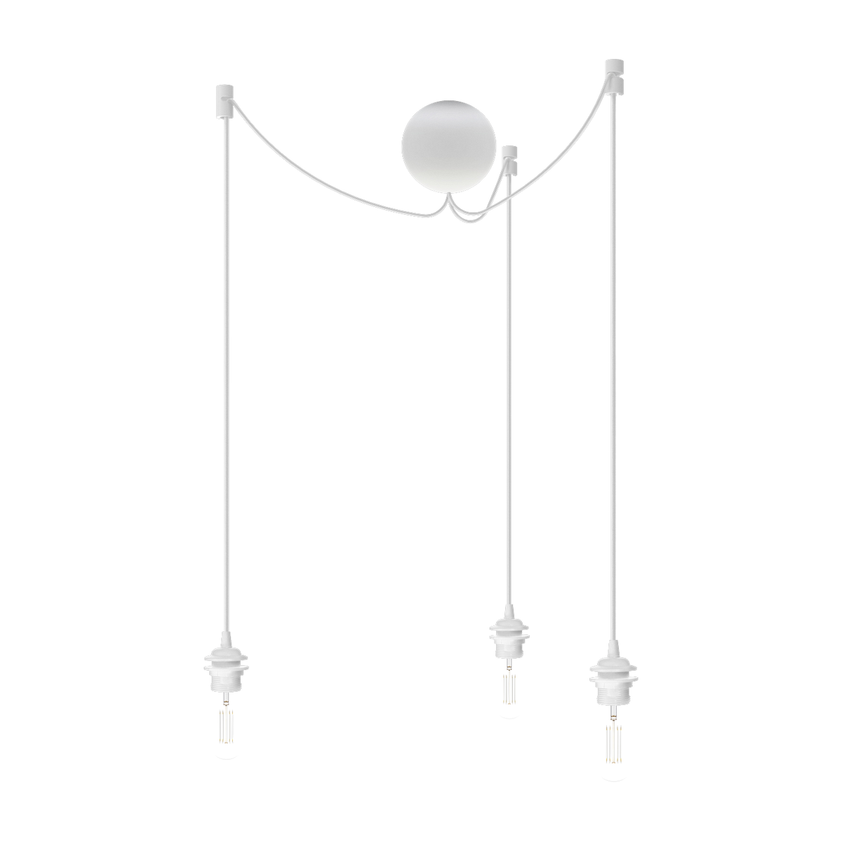 White cluster 3 wire cover E27 Cannonball - UMAGE