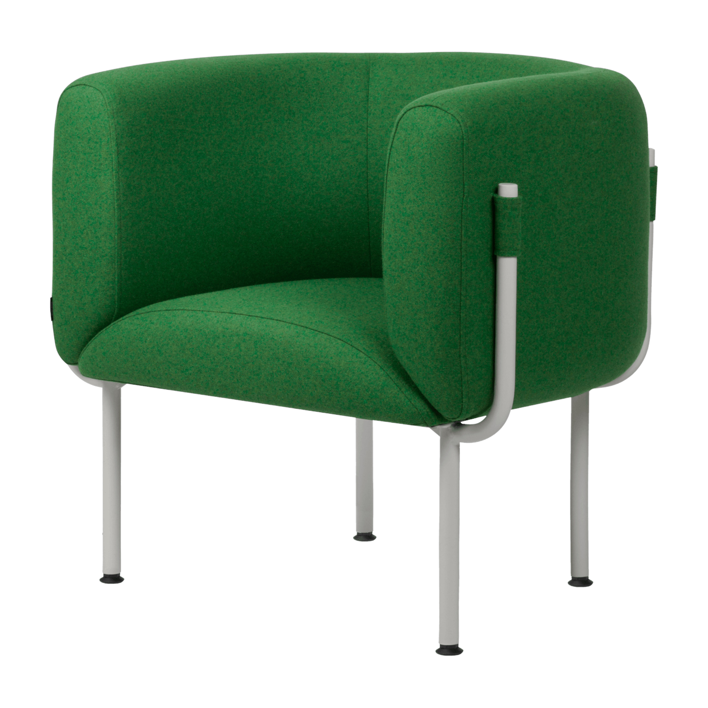 Steel and green wool armchair mousse 71, 2cm Ubi Mini - noo. ma