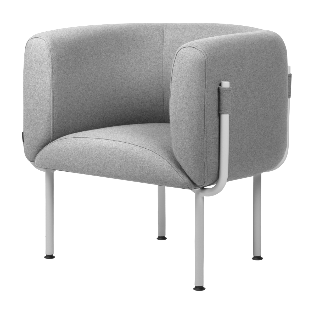 Steel and universal grey wool armchair 71. 2cm Ubi Mini - noo. ma