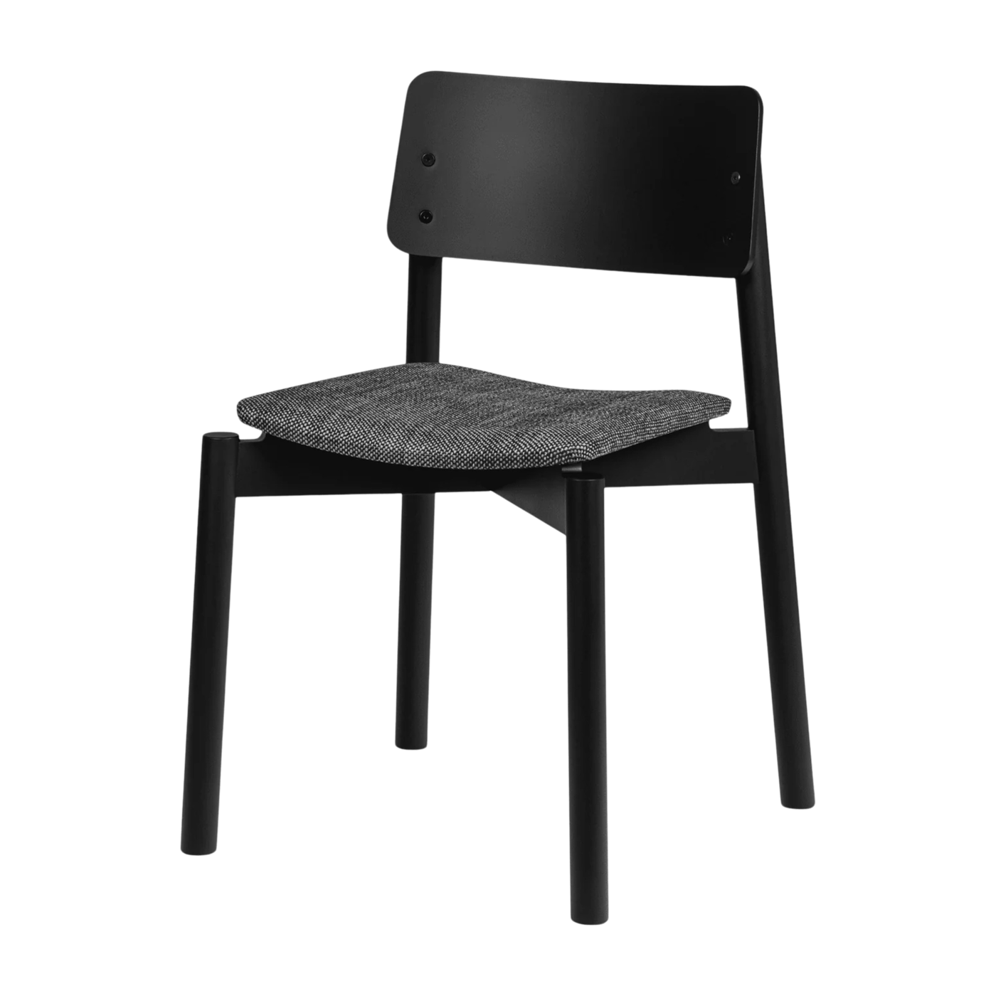 Sedia imbottita in faggio nero vulcanico 80, 2 cm Wem - noo. ma